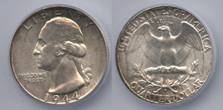1944-D Washington Quarter ICG MS-66 small
