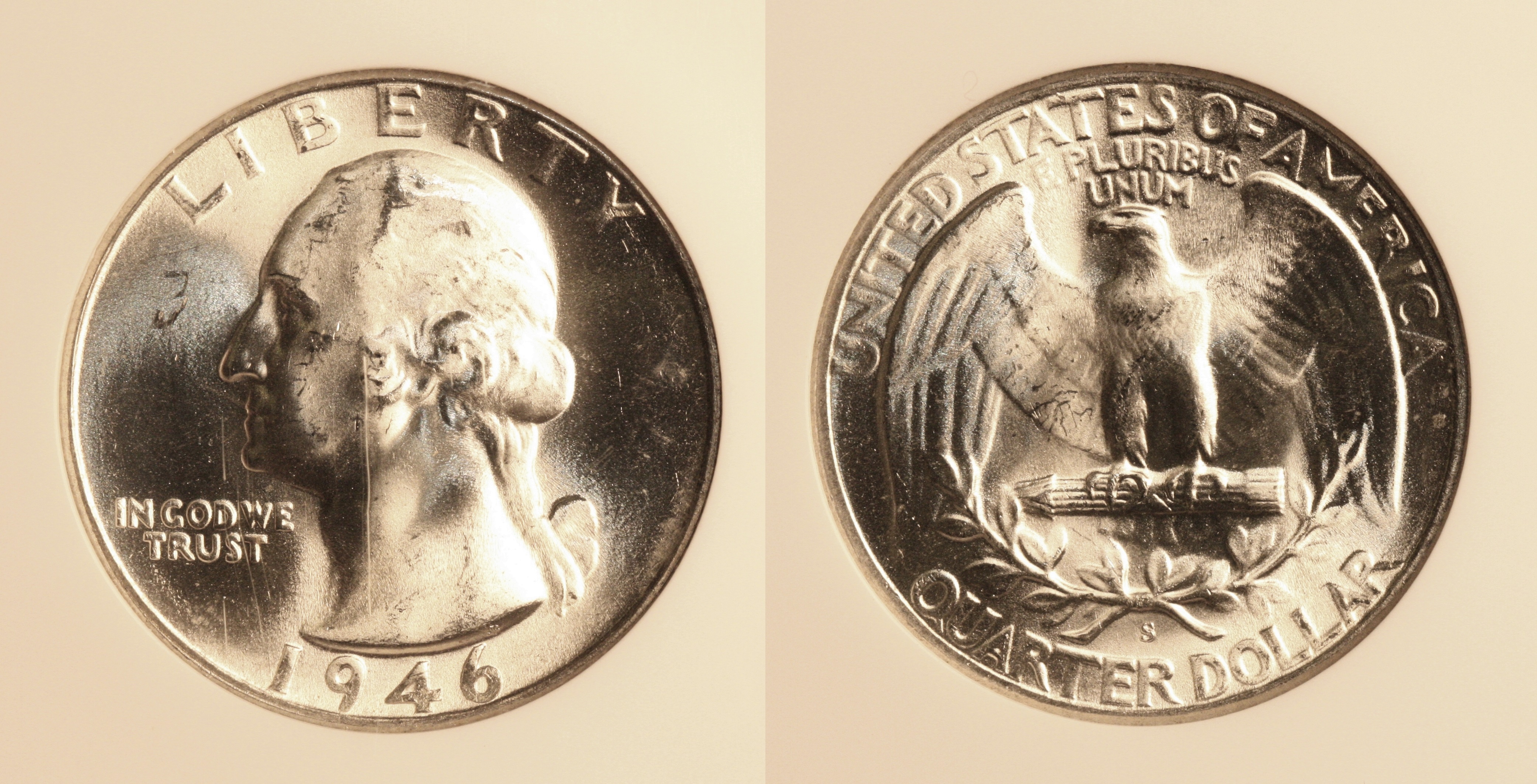 1946-S Washington Quarter NGC MS-65 #h camera
