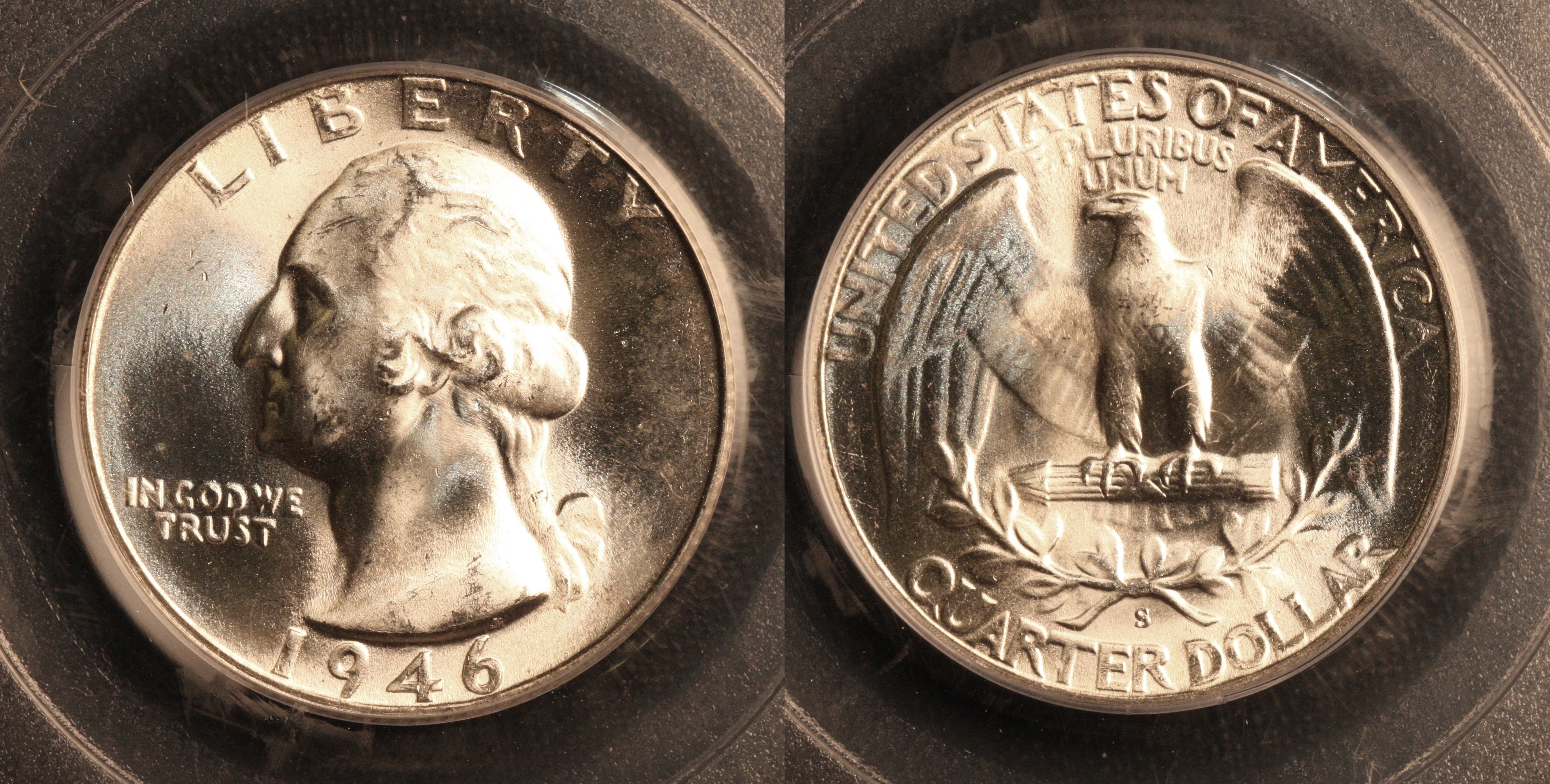 1946-S Washington Quarter PCGS MS-65 camera