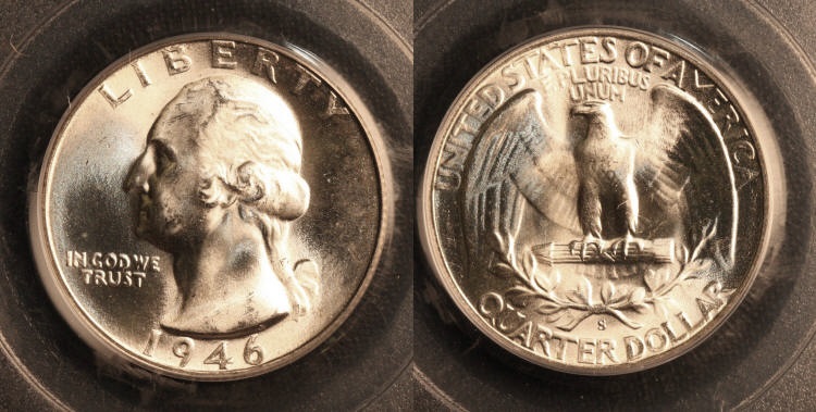 1946-S Washington Quarter PCGS MS-65 camera small