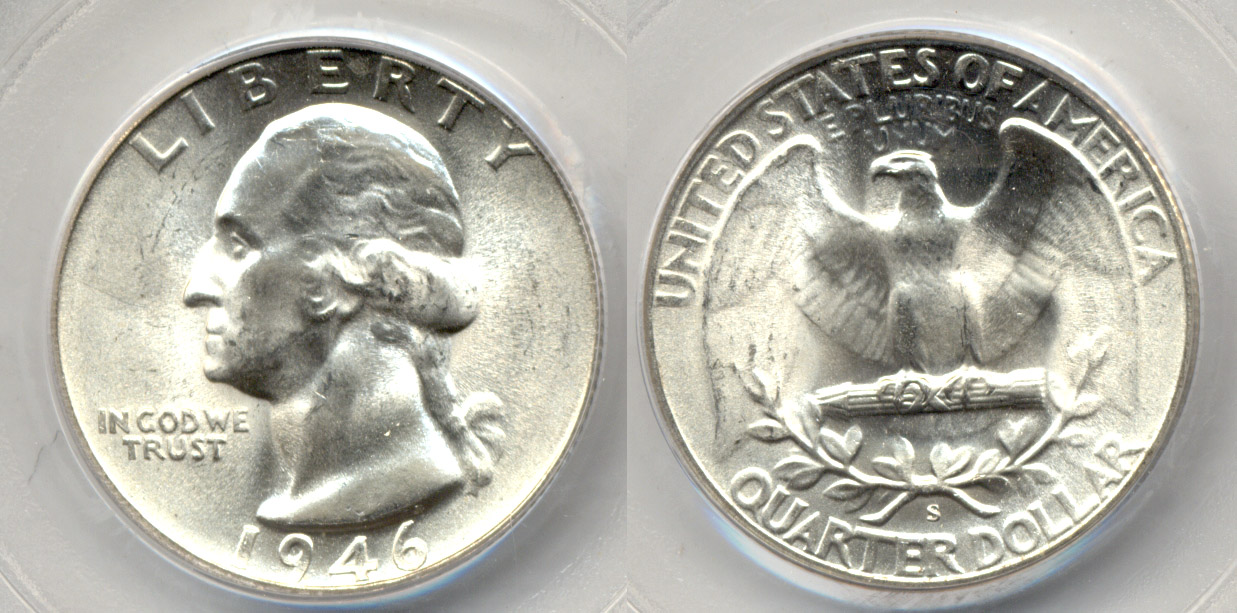 1946-S Washington Quarter PCGS MS-66 #e