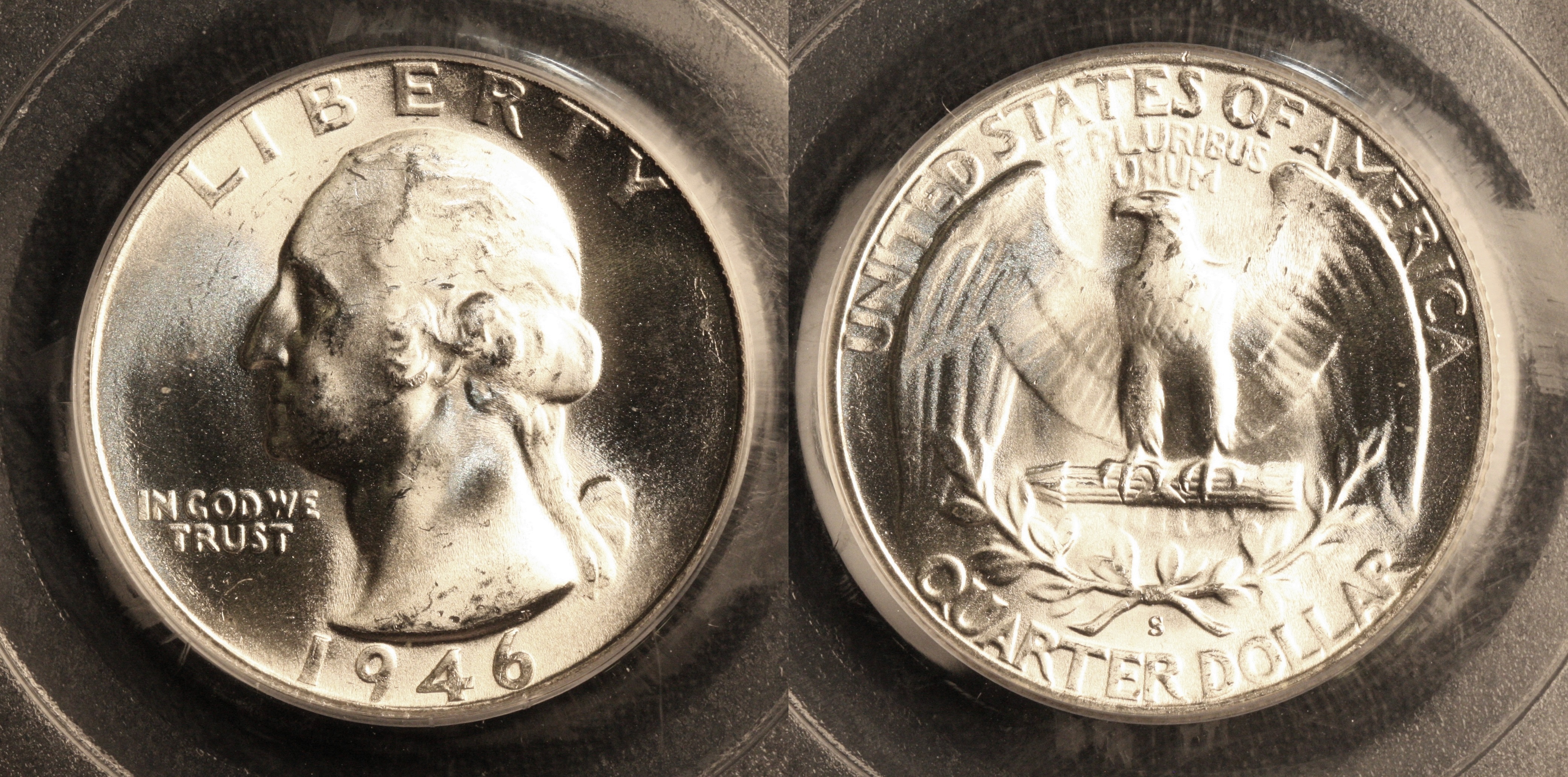 1946-S Washington Quarter PCGS MS-66 #e camera