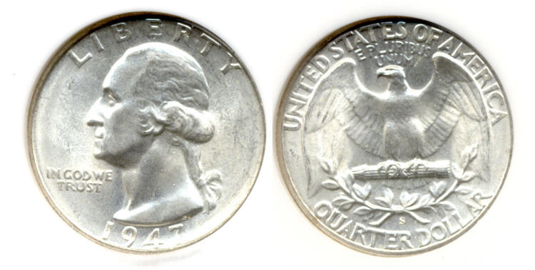 1947-S Washington Quarter NGC MS-66 #b small