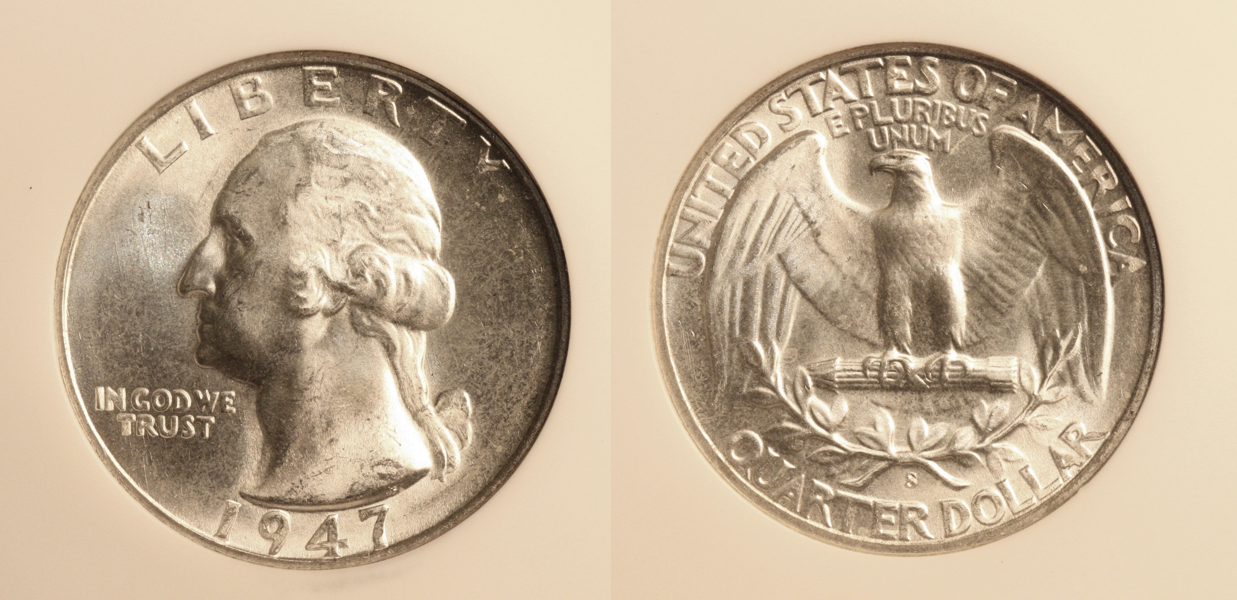 1947-S Washington Quarter NGC MS-66 #b camera