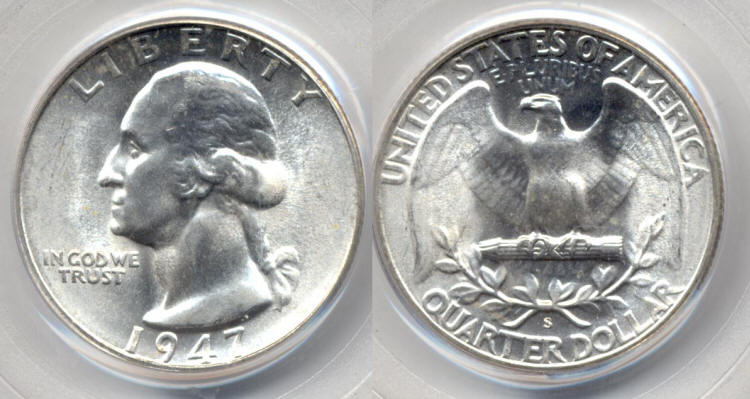 1947-S Washington Quarter PCGS MS-65 #d small