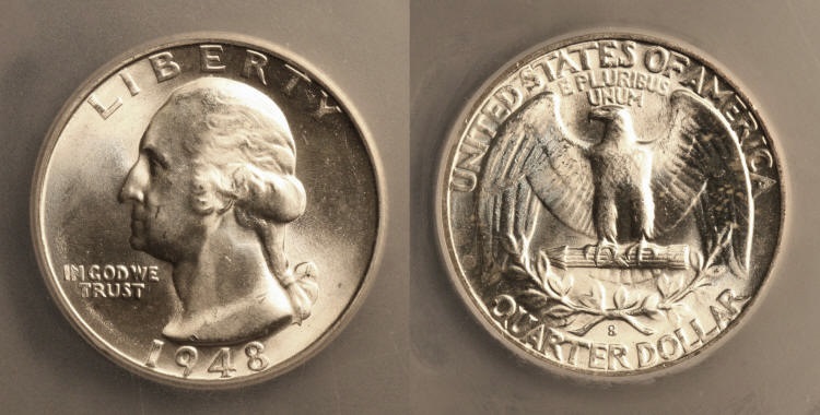 1948-S Washington Quarter ICG MS-66 camera small