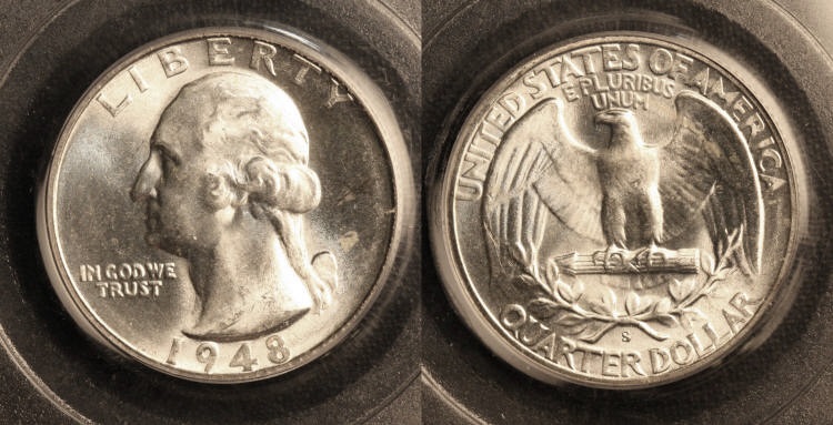 1948-S Washington Quarter PCGS MS-65 #a camera small