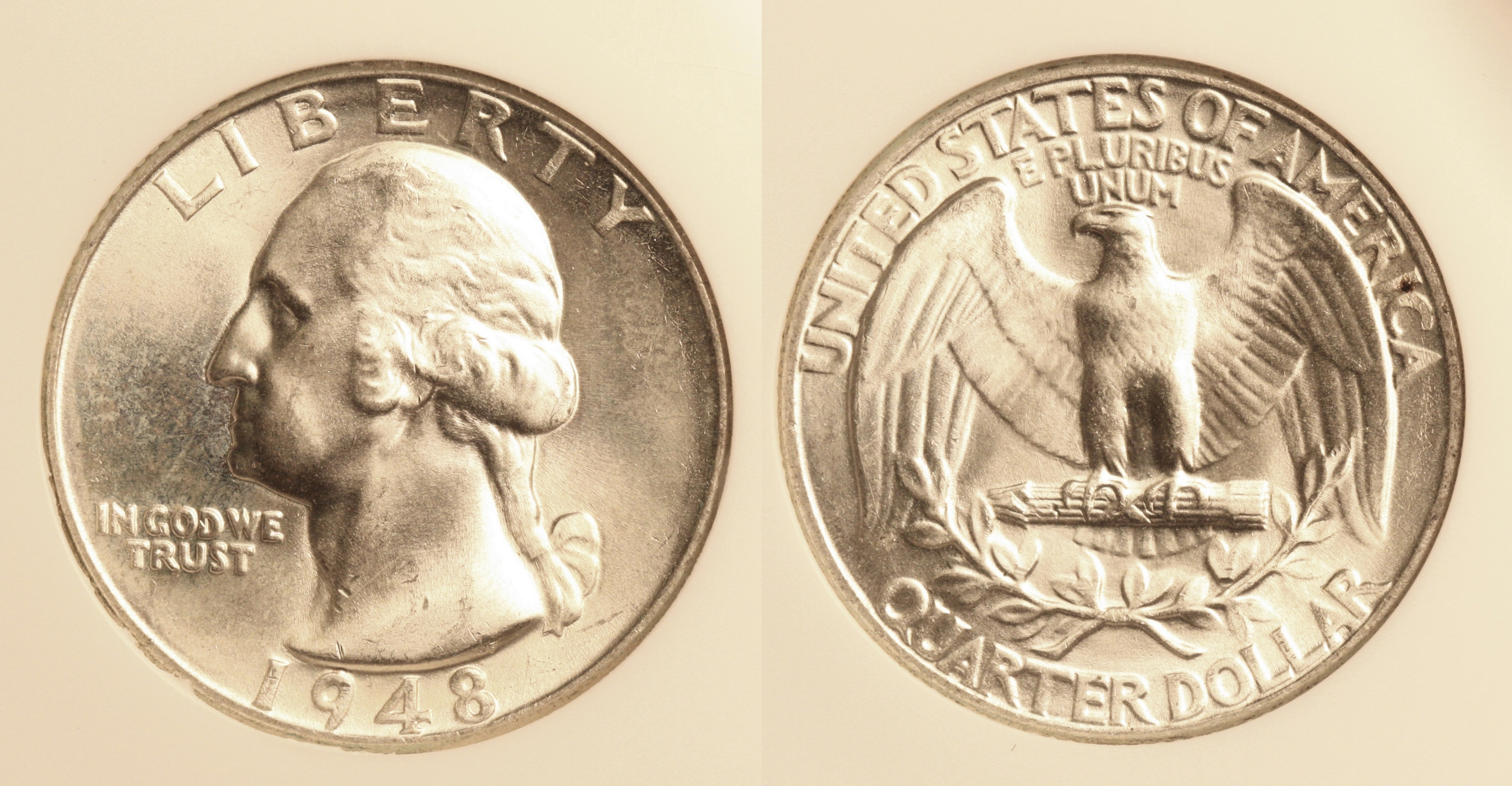 1948 Washington Quarter NGC MS-66 camera