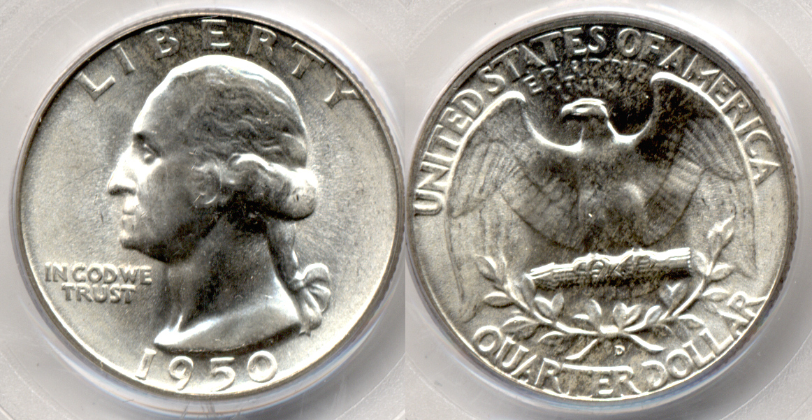 1950-D Washington Quarter PCGS MS-65