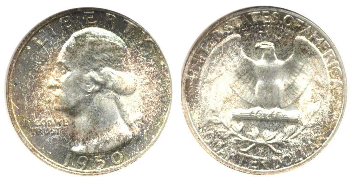 1950-S Washington Quarter ANACS MS-65