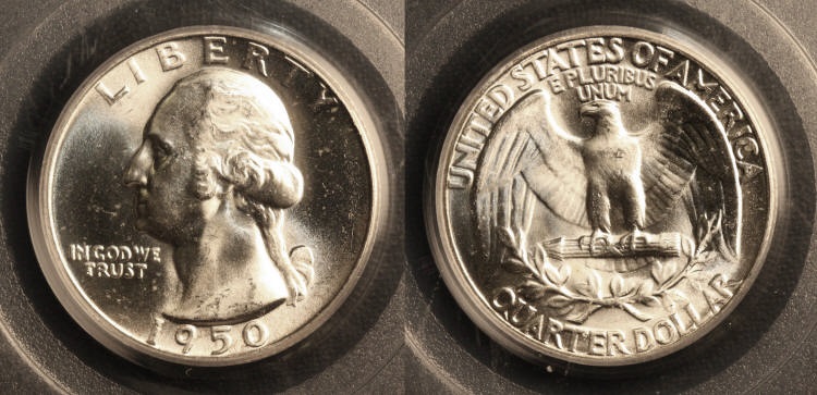 1950 Washington Quarter PCGS MS-65 #a camera small