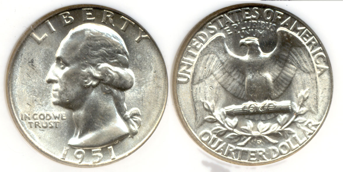 1951-D Washington Quarter NGC MS-66