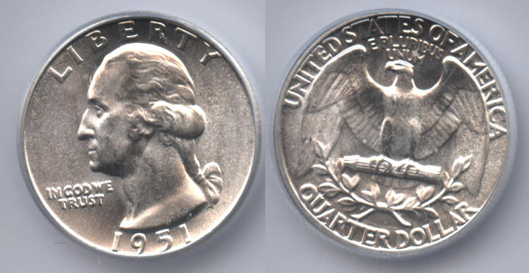 1951 Washington Quarter ICG MS-64 small