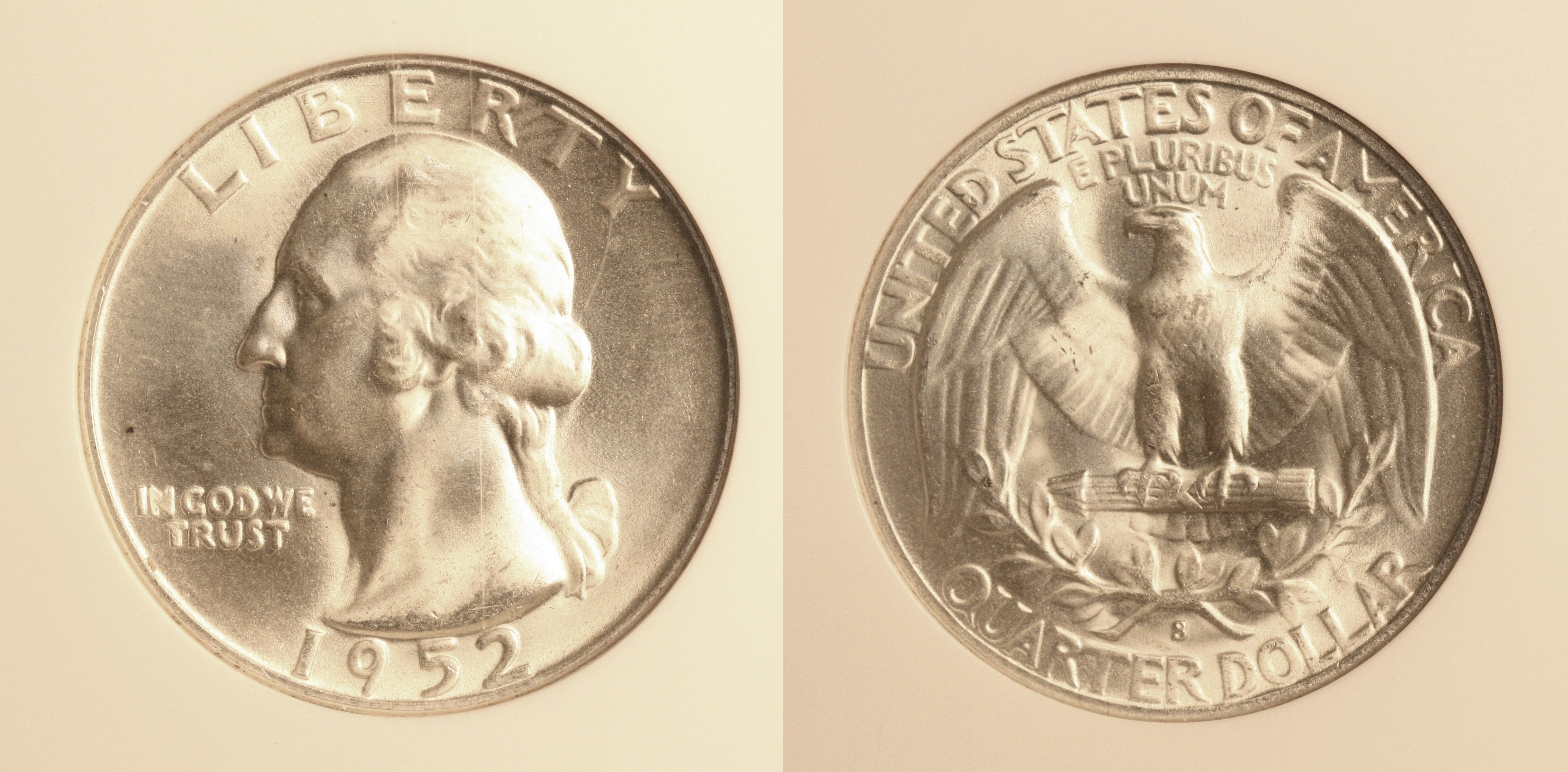 1952-S Washington Quarter NGC MS-66 camera
