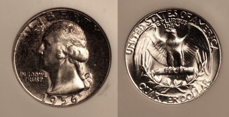 1956 Washington Quarter NGC MS-66 camera small