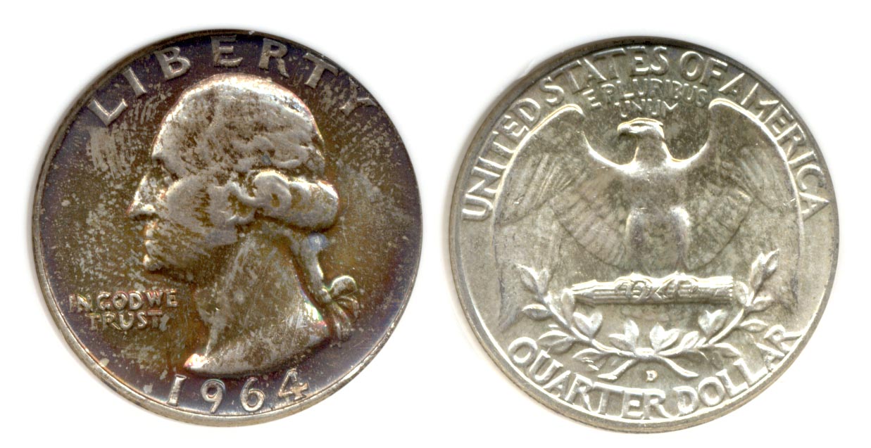 1964-D Washington Quarter ANACS MS-65