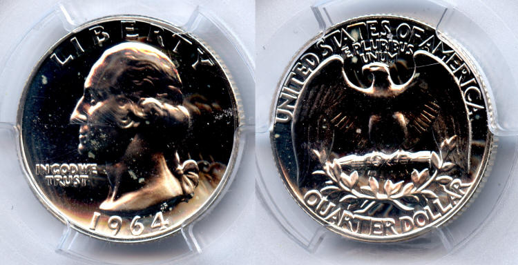 1964 Washington Quarter PCGS Proof-66 #b small