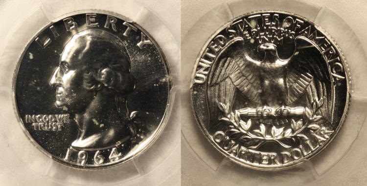 1964 Washington Quarter PCGS Proof-66 #b camera small