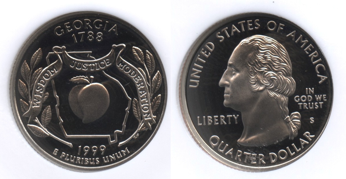 1999-S Georgia Clad State Quarter NGC Proof-69 Ultra Cameo