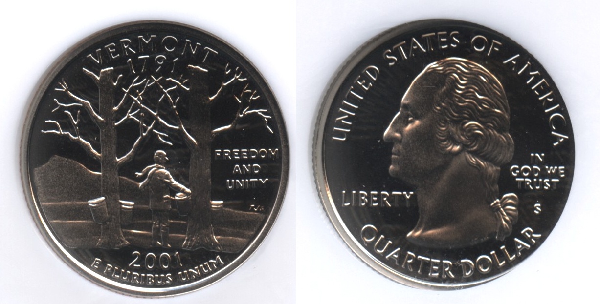 2001-S Vermont State Quarter NGC Ultra Cameo Proof-69