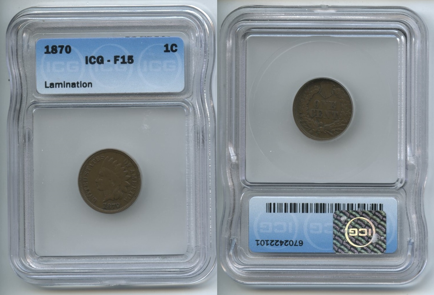 1870 Indian Head Cent ICG Fine-15
