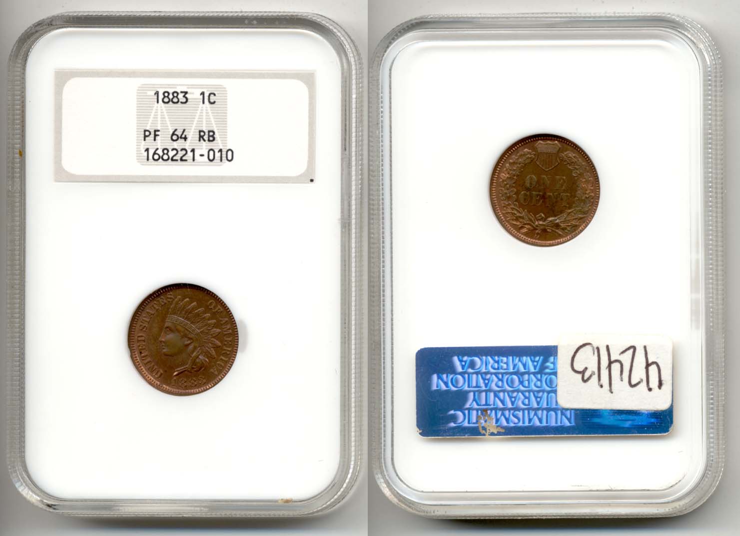 1883 Indian Head Cent NGC Proof-64 RB