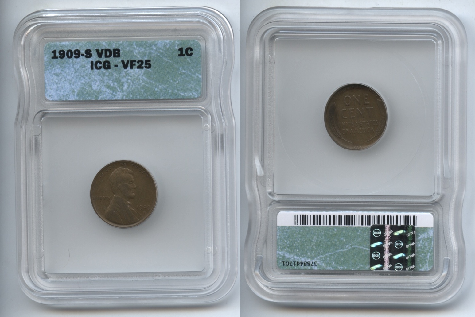 1909-S VDB Lincoln Cent ICG VF-25