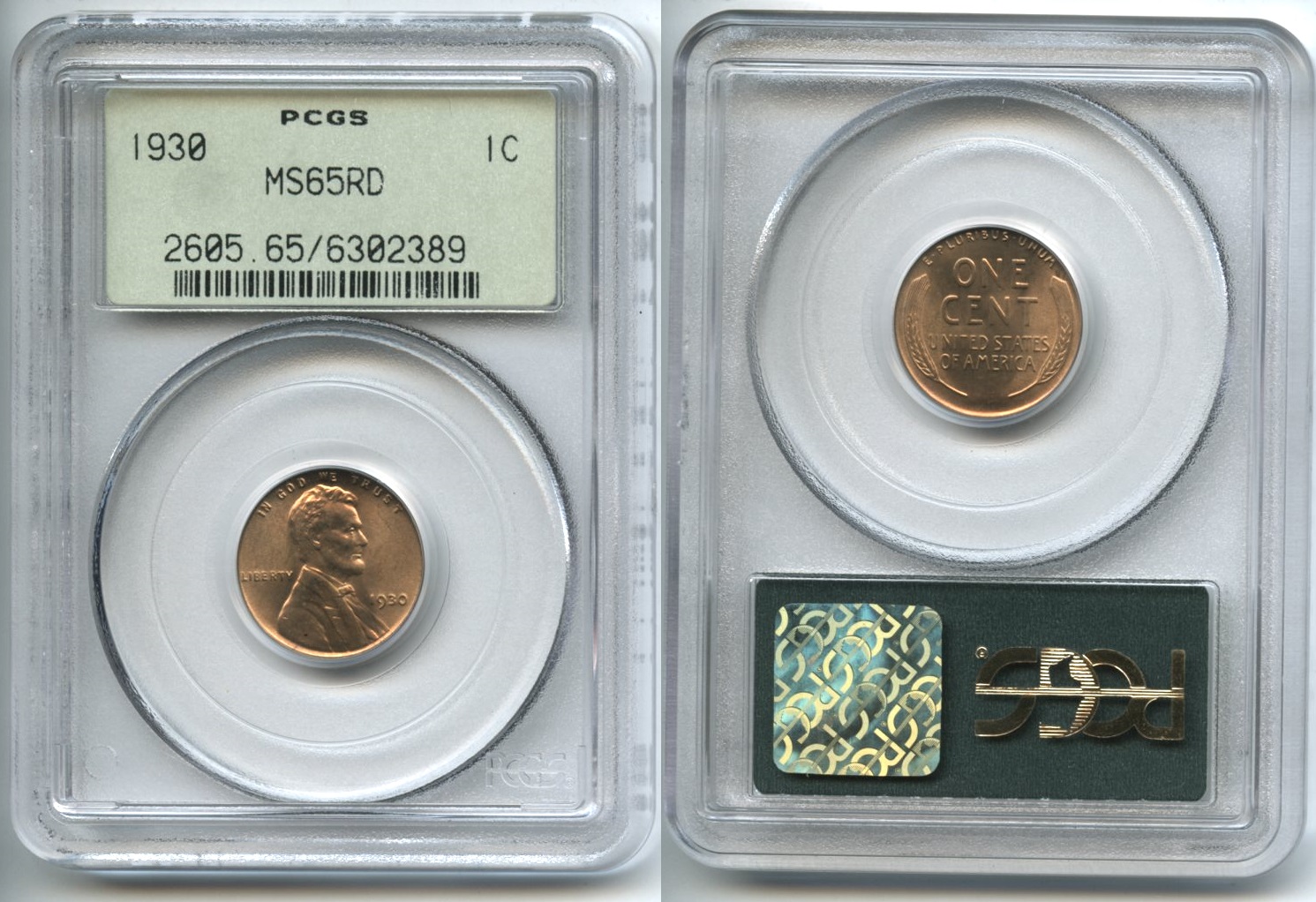 1930 Lincoln Cent PCGS MS-65 Red