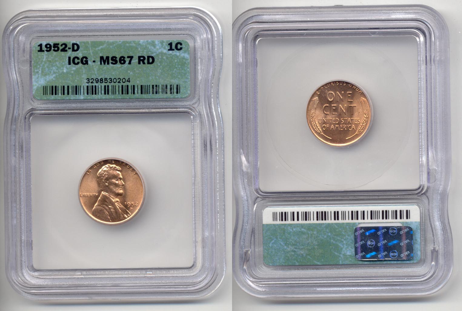1952-D Lincoln Cent ICG MS-67 Red