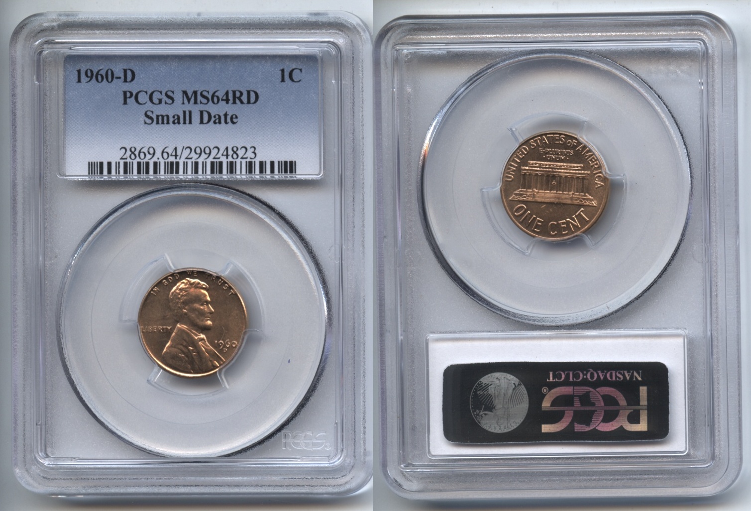 1960-D Small Date Lincoln Cent PCGS MS-64 Red