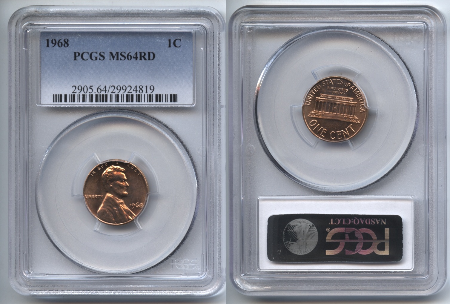 1968 Lincoln Cent PCGS MS-64 Red #b
