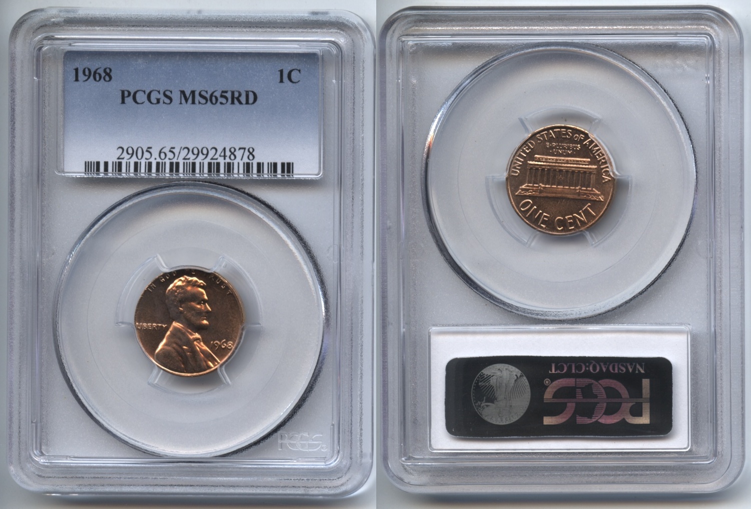 1968 Lincoln Cent PCGS MS-65 Red