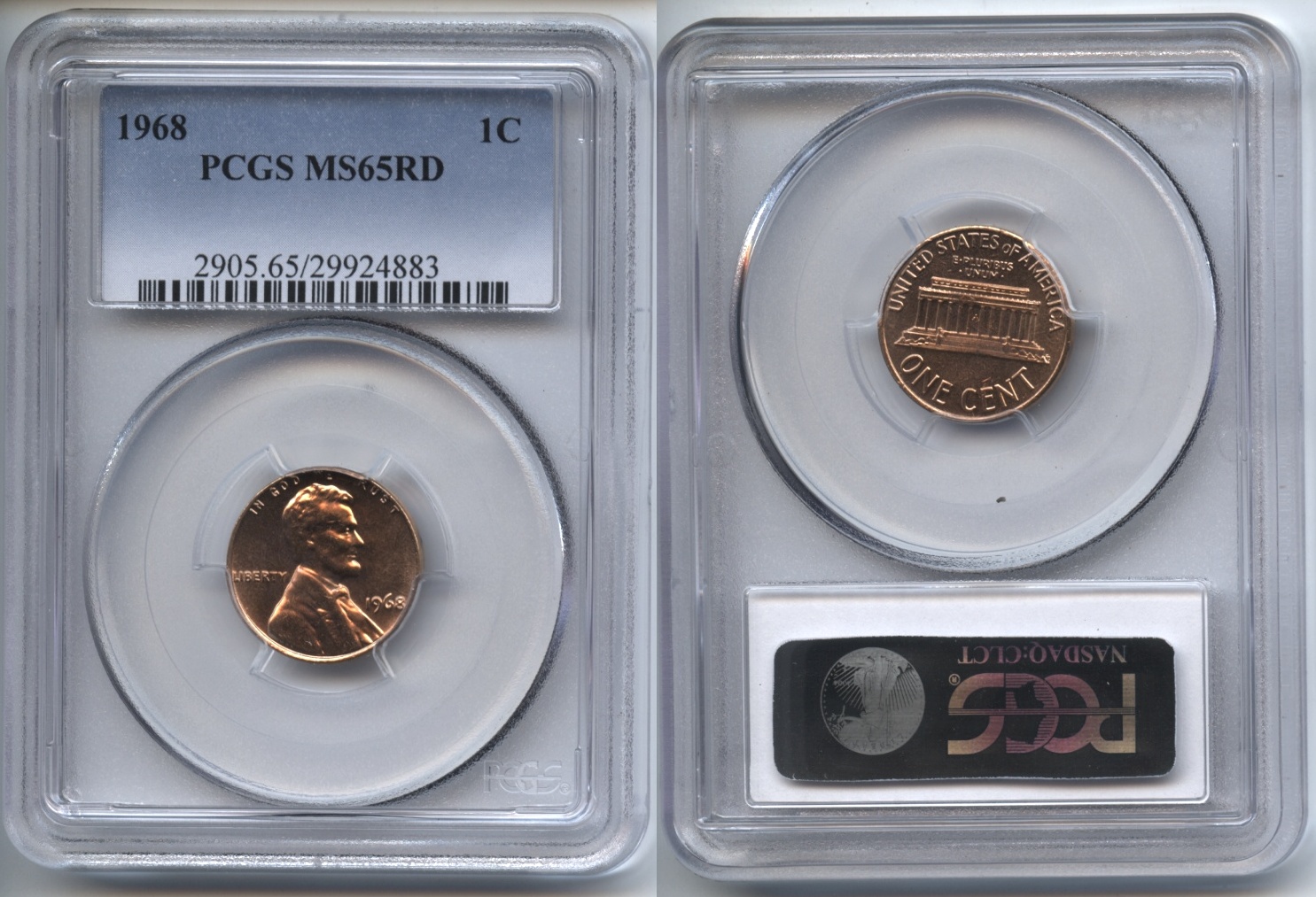 1968 Lincoln Cent PCGS MS-65 Red #f