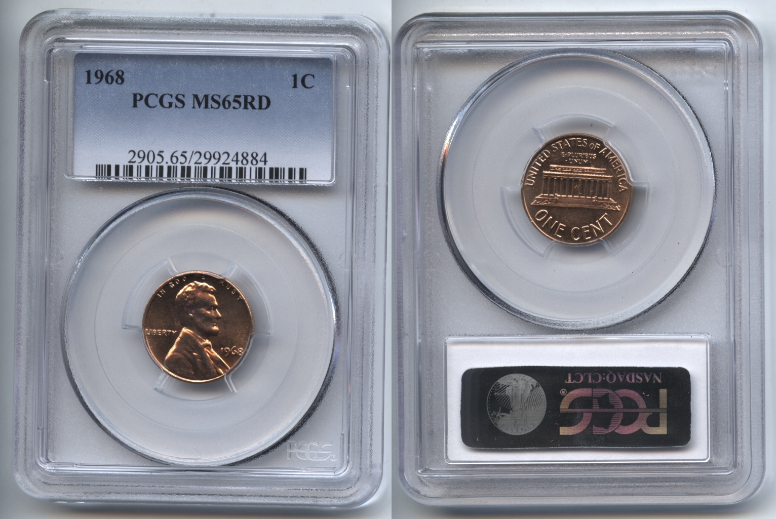 1968 Lincoln Cent PCGS MS-65 Red #h