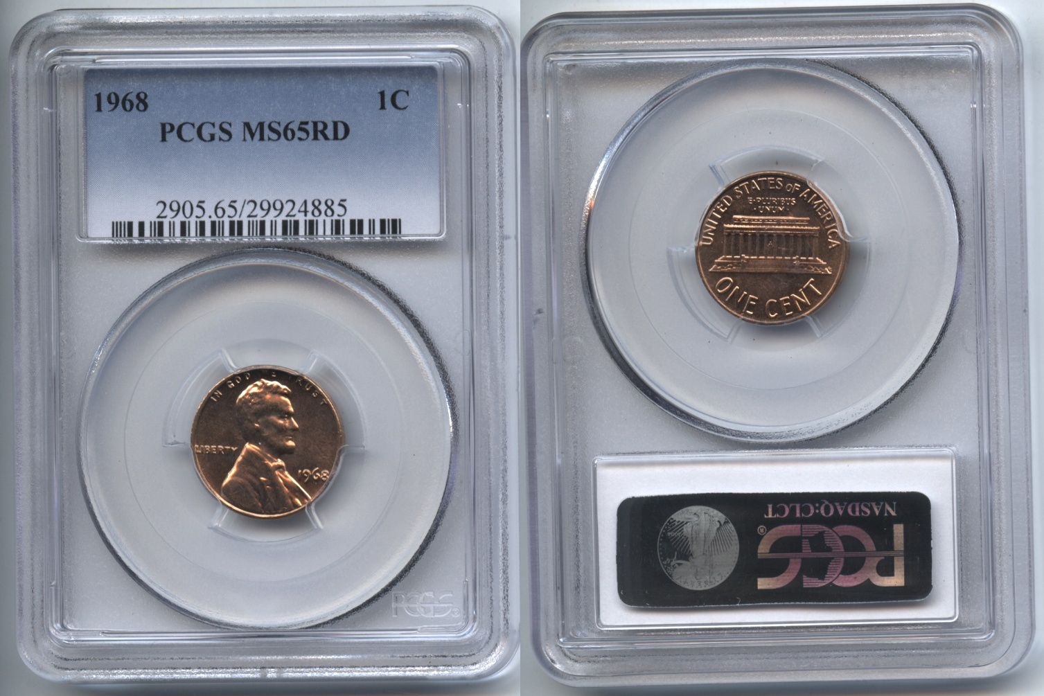1968 Lincoln Cent PCGS MS-65 Red #i
