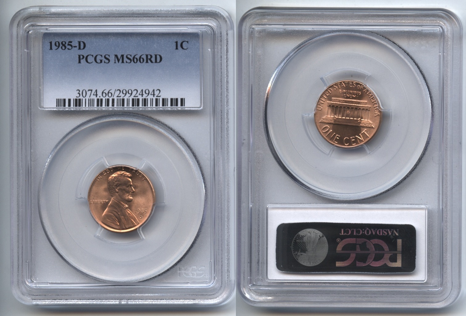 1985-D Lincoln Cent PCGS MS-66 Red