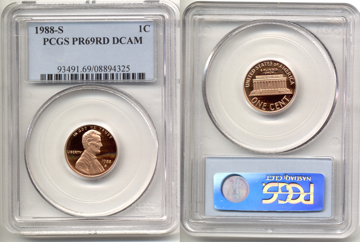 1988-S Lincoln Cent PCGS Proof-69 Red Deep Cameo