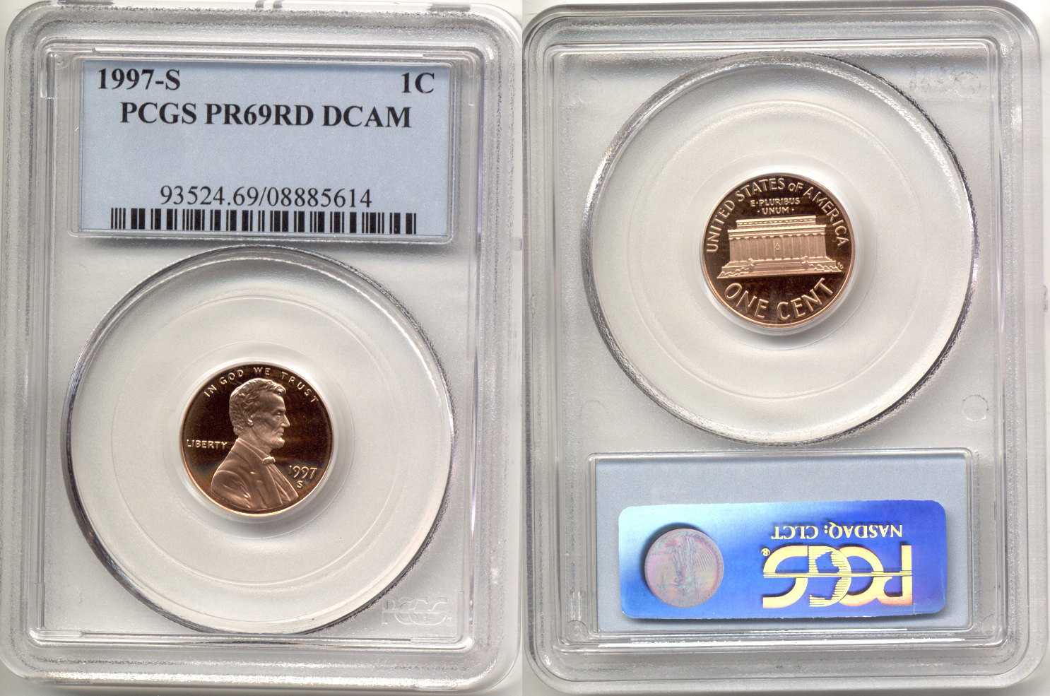 1997-S Lincoln Cent PCGS Proof-69 Red Deep Cameo