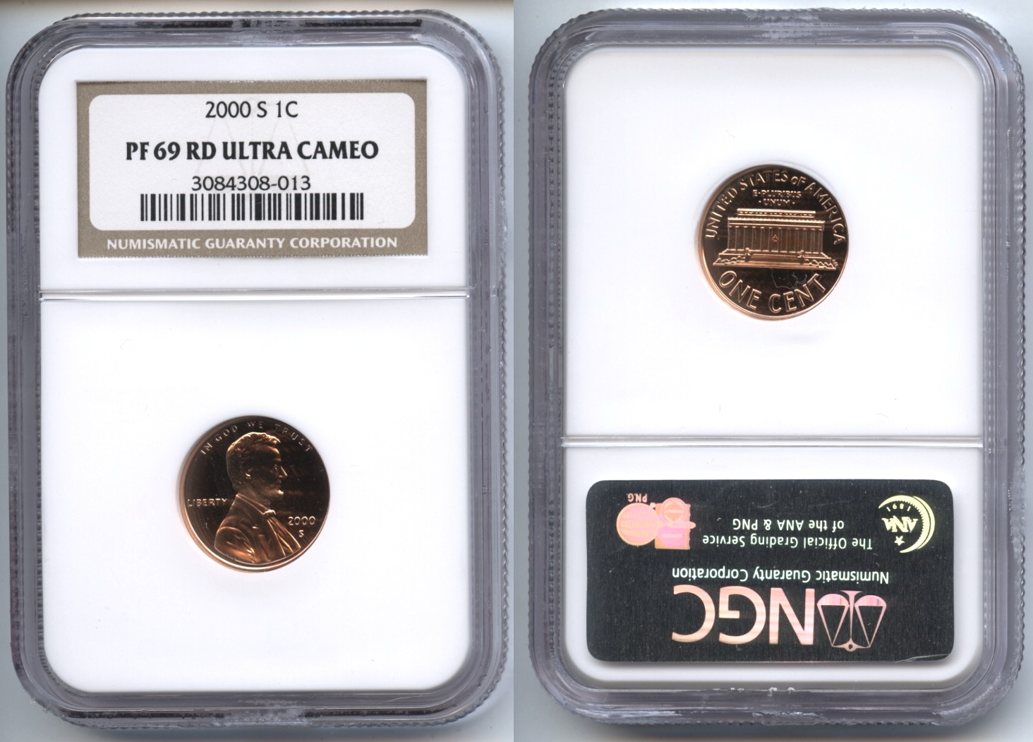 2000-S Lincoln Cent NGC Proof-69 Red Ultra Cameo