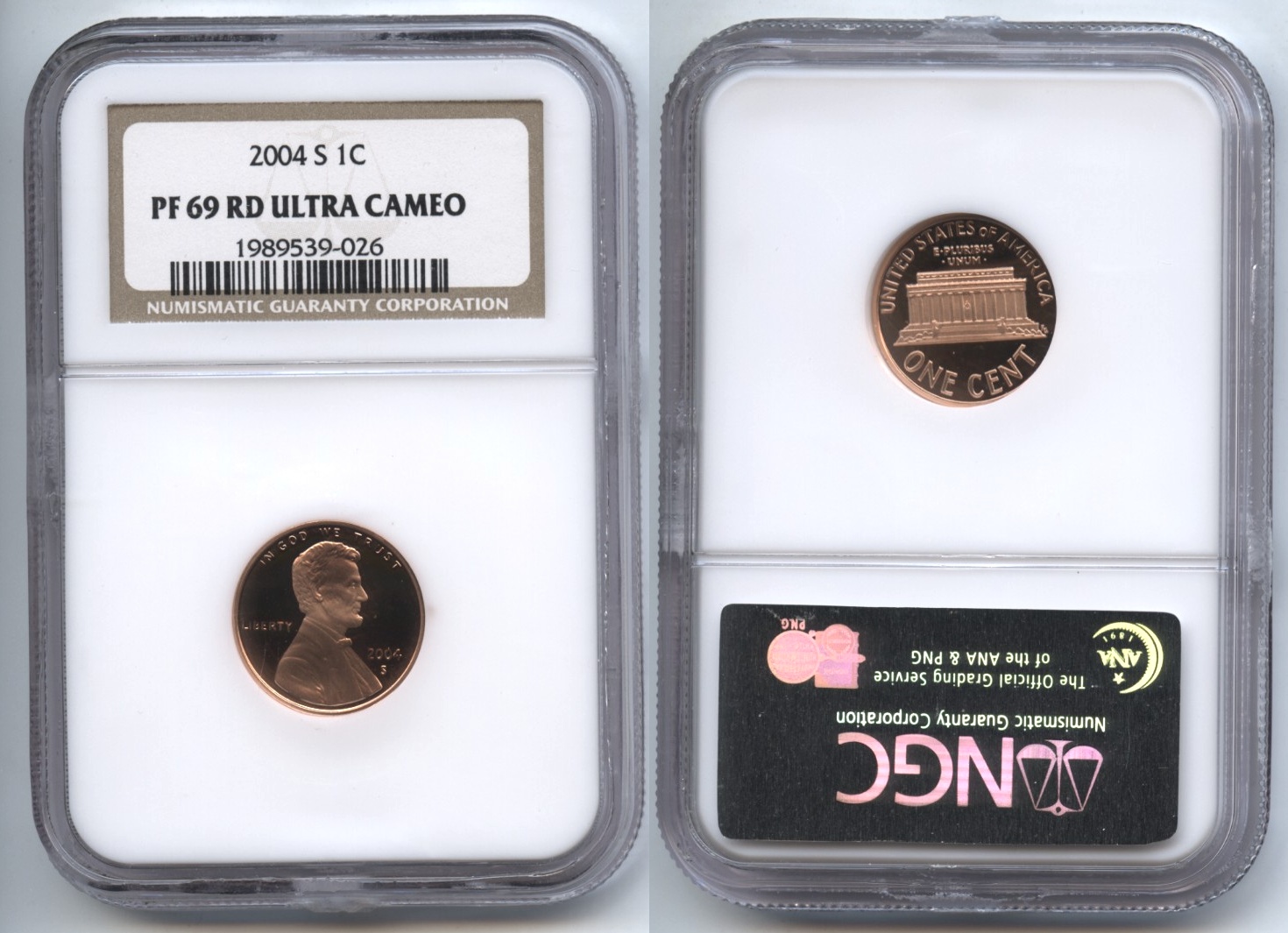 2004-S Lincoln Cent NGC Proof-69 Red Ultra Cameo #a