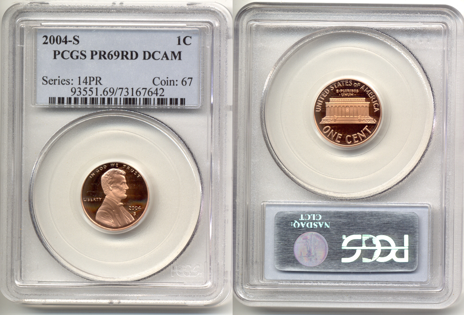 2004-S Lincoln Cent PCGS Proof-69 Red Deep Cameo