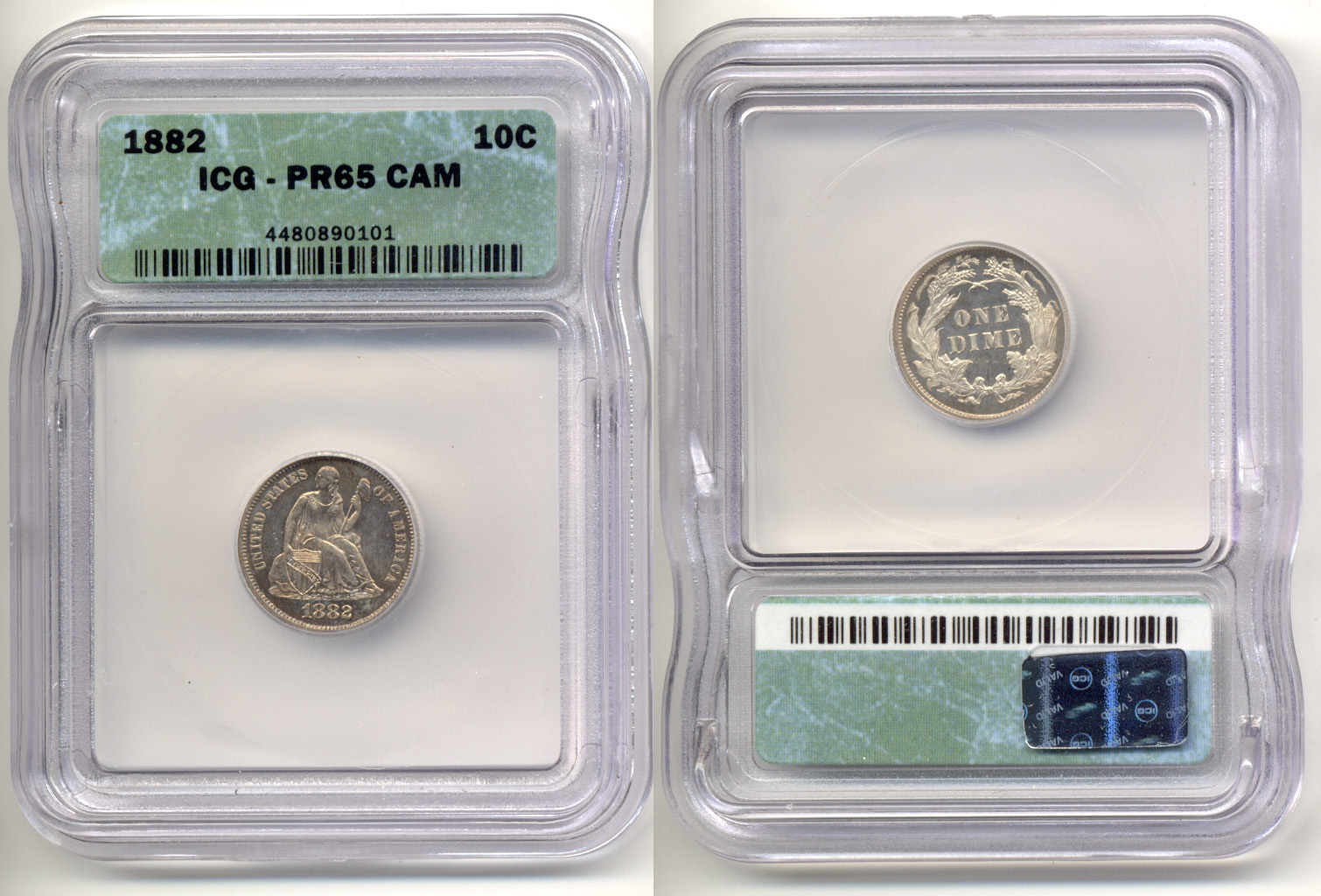 1882 Seated Liberty Dime ICG Proof-65 Cameo