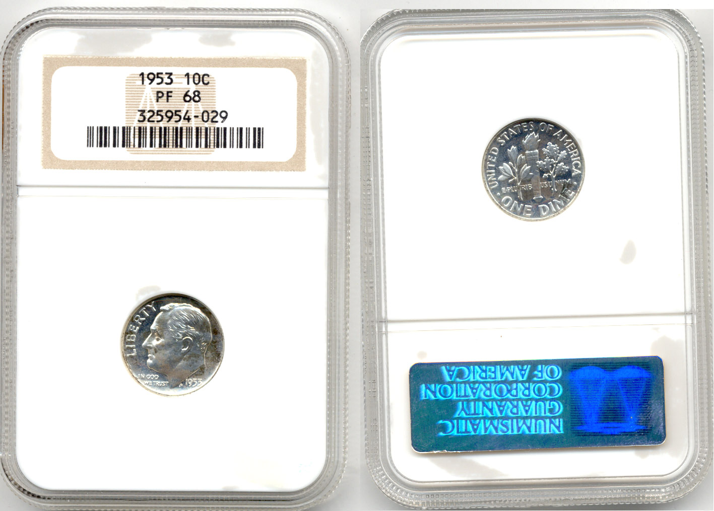 1953 Roosevelt Dime NGC Proof-68