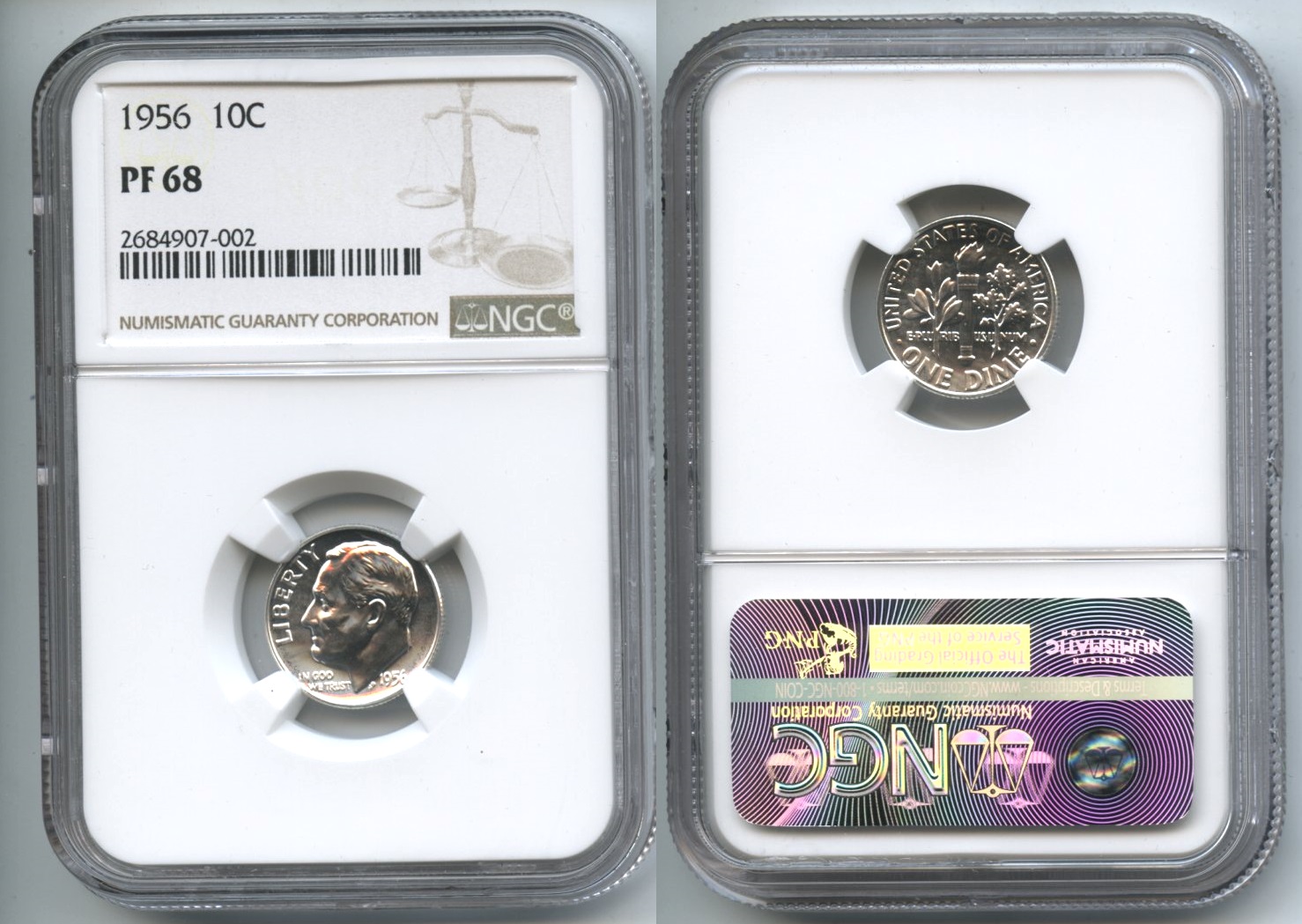 1956 Roosevelt Dime NGC Proof-68