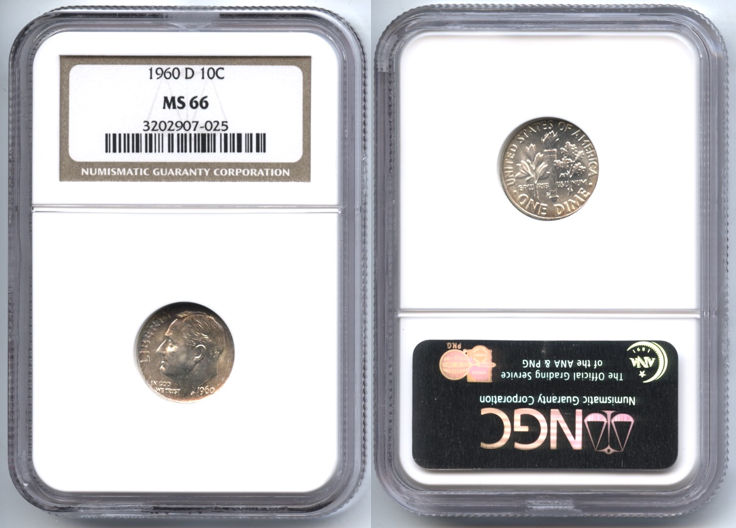 1960-D Roosevelt Dime NGC MS-66