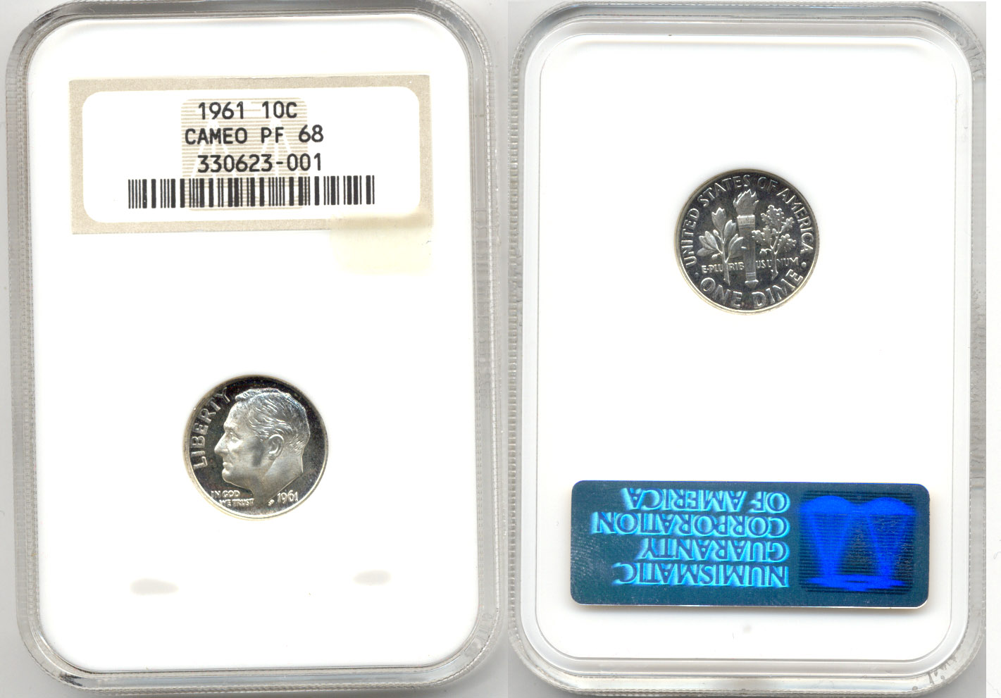 1961 Roosevelt Dime NGC Cameo Proof-68