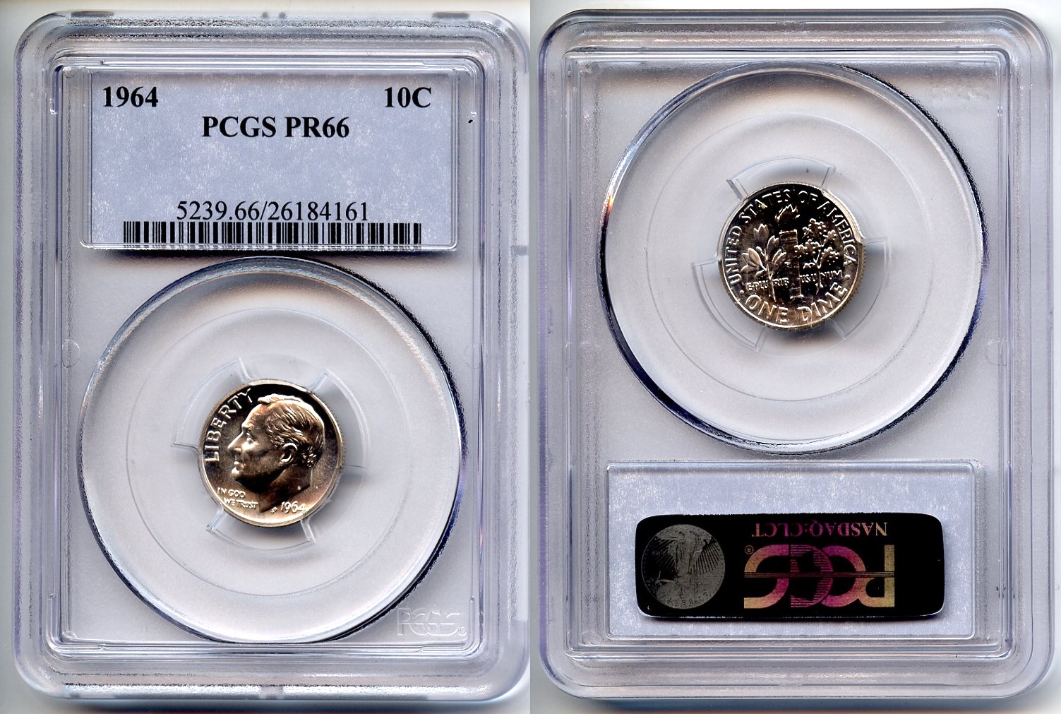 1964 Roosevelt Dime PCGS Proof-66