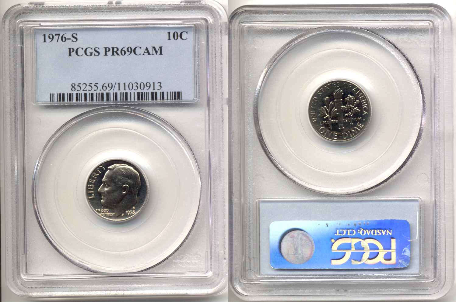 1976-S Roosevelt Dime PCGS Proof-69 Deep Cameo