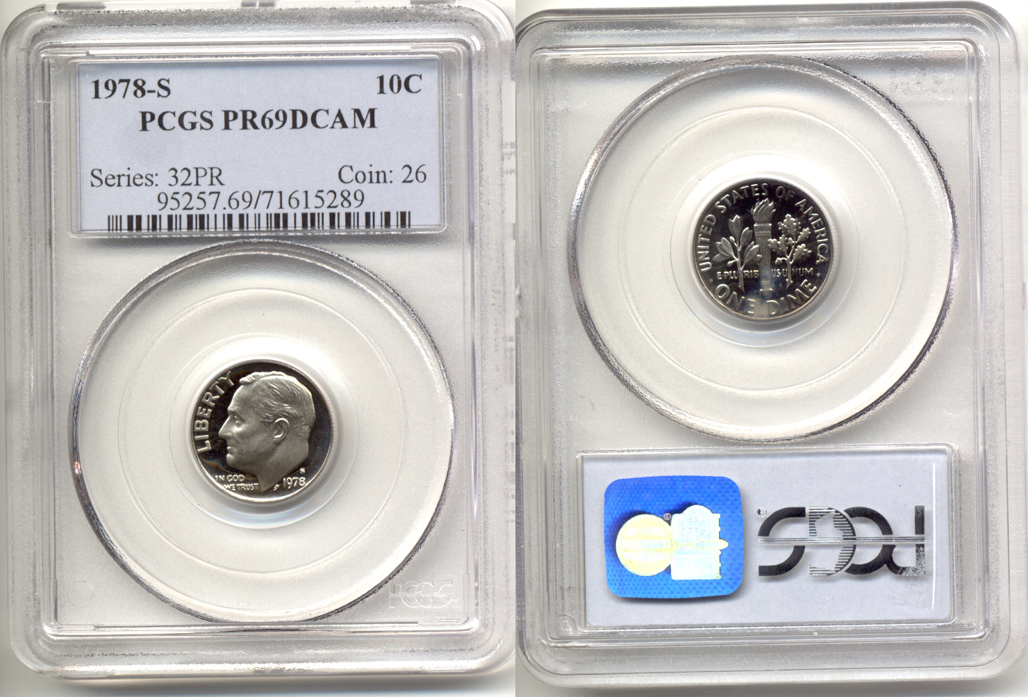 1978-S Roosevelt Dime PCGS Proof-69 Deep Cameo a