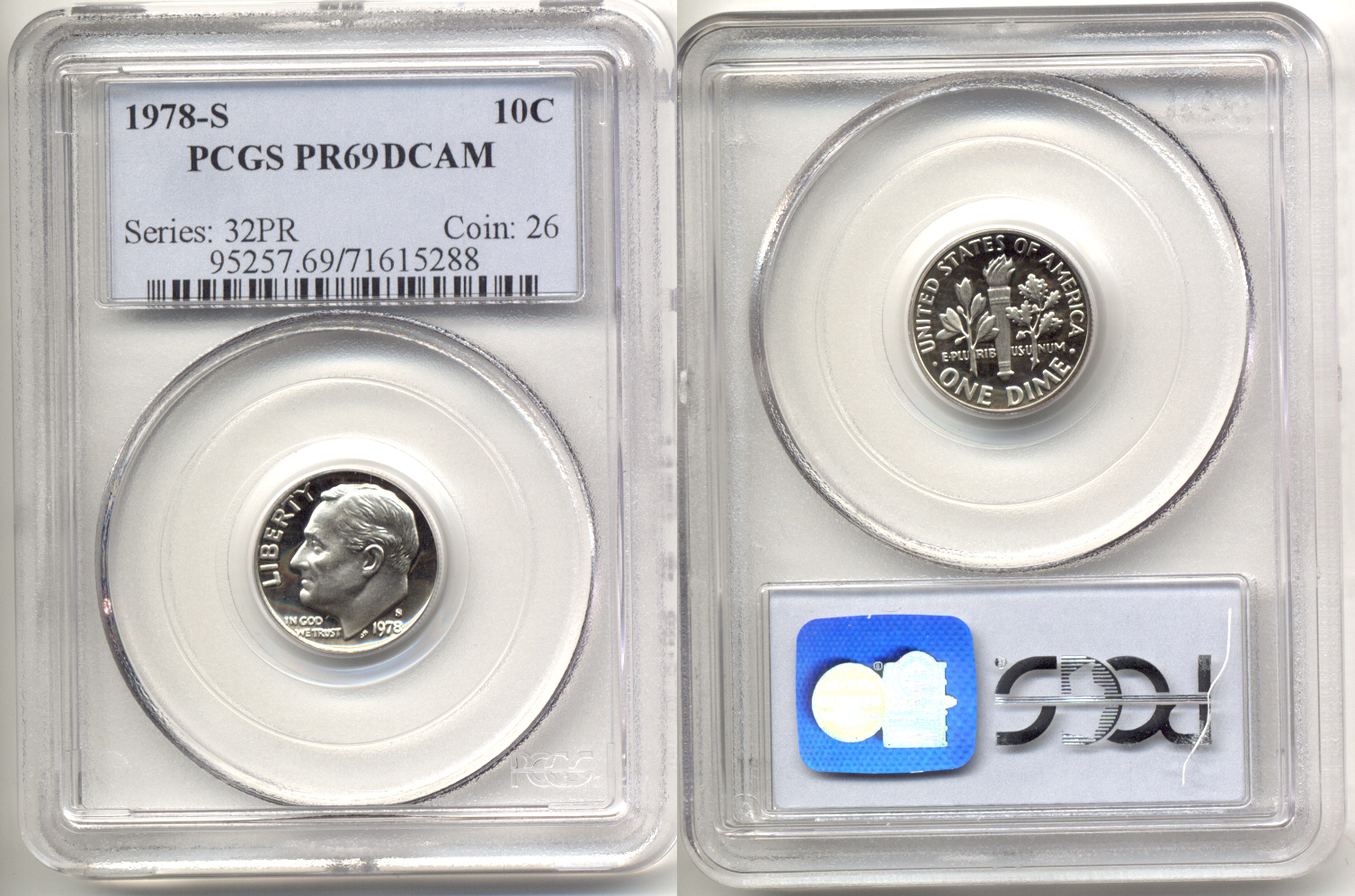 1978-S Roosevelt Dime PCGS Proof-69 Deep Cameo b